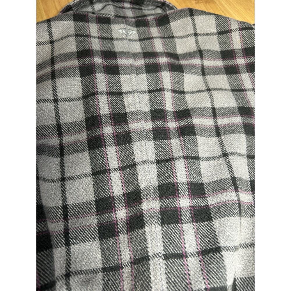 Y2K Vintage Roxy Plaid Pea coat Pink Black Women’s Lg 90s Dress Coat - Picture 12 of 12